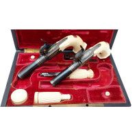 Armes de Poing CASSETTE DE LUXUEUSE PAIRE DE PISTOLETS DE VOYAGE - BELGIQUE XIXè {PRODUCT_REFERENCE} - 5