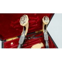 Armes de Poing CASSETTE DE LUXUEUSE PAIRE DE PISTOLETS DE VOYAGE - BELGIQUE XIXè {PRODUCT_REFERENCE} - 8