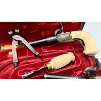 Armes de Poing CASSETTE DE LUXUEUSE PAIRE DE PISTOLETS DE VOYAGE - BELGIQUE XIXè {PRODUCT_REFERENCE} - 12