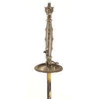 Armes Blanches LUXUEUSE ÉPÉE DE COUR EN ARGENT ÉPOQUE LOUIS XVI LAME BLEUIE DORÉE - FRANCE ANCIENNE MONARCHIE {PRODUCT_REFERENCE