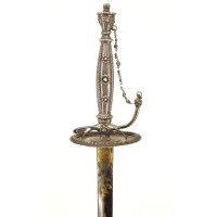 Armes Blanches LUXUEUSE ÉPÉE DE COUR EN ARGENT ÉPOQUE LOUIS XVI LAME BLEUIE DORÉE - FRANCE ANCIENNE MONARCHIE {PRODUCT_REFERENCE