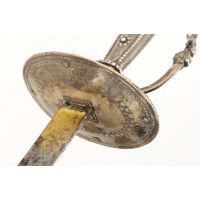 Armes Blanches LUXUEUSE ÉPÉE DE COUR EN ARGENT ÉPOQUE LOUIS XVI LAME BLEUIE DORÉE - FRANCE ANCIENNE MONARCHIE {PRODUCT_REFERENCE
