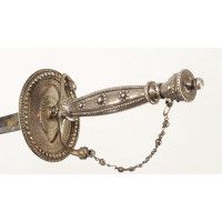 Armes Blanches LUXUEUSE ÉPÉE DE COUR EN ARGENT ÉPOQUE LOUIS XVI LAME BLEUIE DORÉE - FRANCE ANCIENNE MONARCHIE {PRODUCT_REFERENCE