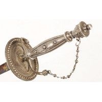 Armes Blanches LUXUEUSE ÉPÉE DE COUR EN ARGENT ÉPOQUE LOUIS XVI LAME BLEUIE DORÉE - FRANCE ANCIENNE MONARCHIE {PRODUCT_REFERENCE