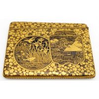 Art du Japon ÉTUI PORTE CARTE EN FER DAMASQUINÉ A L'OR KOMAI MONT FUJI  -  JAPON XIXè MEIJI {PRODUCT_REFERENCE} - 4