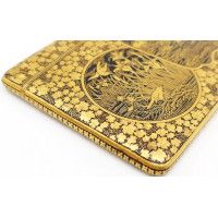 Art du Japon ÉTUI PORTE CARTE EN FER DAMASQUINÉ A L'OR KOMAI MONT FUJI  -  JAPON XIXè MEIJI {PRODUCT_REFERENCE} - 5