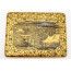 ÉTUI PORTE CARTE EN FER DAMASQUINÉ A L'OR KOMAI MONT FUJI  -  JAPON XIXè MEIJI