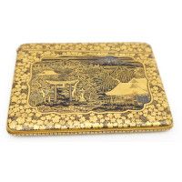 Art du Japon ÉTUI PORTE CARTE EN FER DAMASQUINÉ A L'OR KOMAI MONT FUJI  -  JAPON XIXè MEIJI {PRODUCT_REFERENCE} - 9