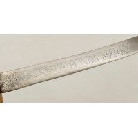 Armes Blanches UNIQUE SABRE  BRIQUET DES GRENADIERS D'INFANTERIE DE MARINE DU RÉGIMENT DE PONDICHÉRY COMPAGNIES DES INDES - FRAN