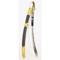 Armes Blanches SABRE D'OFFICIER SUPERIEUR DE HUSSARD A LA HONGROISE GODRONNÉ  LARGE LAME BLEUIE - FRANCE DIRECTOIRE {PRODUCT_REF