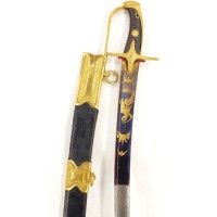 Armes Blanches SABRE D'OFFICIER SUPERIEUR DE HUSSARD A LA HONGROISE GODRONNÉ  LARGE LAME BLEUIE - FRANCE DIRECTOIRE {PRODUCT_REF