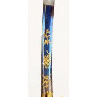 Armes Blanches SABRE D'OFFICIER SUPERIEUR DE HUSSARD A LA HONGROISE GODRONNÉ  LARGE LAME BLEUIE - FRANCE DIRECTOIRE {PRODUCT_REF