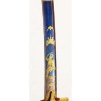 Armes Blanches SABRE D'OFFICIER SUPERIEUR DE HUSSARD A LA HONGROISE GODRONNÉ  LARGE LAME BLEUIE - FRANCE DIRECTOIRE {PRODUCT_REF