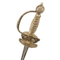 Armes Blanches EPEE DE VILLE OU DE COUR  A LA MOUSQUETAIRE  EN VERMEIL  POINCON DE LYON 1762/1780  -  FRANCE ANCIENNE MONARCHIE 