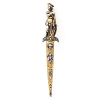Chasse FINE PETITE DAGUE DE VENERIE CHASSE A COURRE EN BRONZE ET ARGENT - FRANCE XIXè {PRODUCT_REFERENCE} - 13