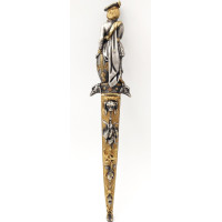 Chasse FINE PETITE DAGUE DE VENERIE CHASSE A COURRE EN BRONZE ET ARGENT - FRANCE XIXè {PRODUCT_REFERENCE} - 16