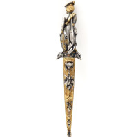 Chasse FINE PETITE DAGUE DE VENERIE CHASSE A COURRE EN BRONZE ET ARGENT - FRANCE XIXè {PRODUCT_REFERENCE} - 12