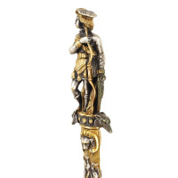 Chasse FINE PETITE DAGUE DE VENERIE CHASSE A COURRE EN BRONZE ET ARGENT - FRANCE XIXè {PRODUCT_REFERENCE} - 3
