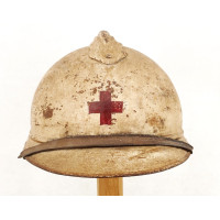 Militaria WW1 CASQUE ADRIAN MODELE 1915  INFIRMIER DE CAMPAGNE CROIX ROUGE - FRANCE PREMIERE GUERRE MONDIALE {PRODUCT_REFERENCE}