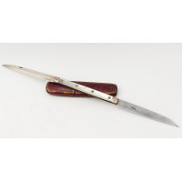Coutellerie FIN COUTEAU PLIANT 18è DE VOYAGE  OR ET NACRE  DOUBLE LAME ARGENT ET ACIER - FRANCE FIN DU XVIIIè {PRODUCT_REFERENCE