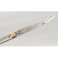 Coutellerie FIN COUTEAU PLIANT 18è DE VOYAGE  OR ET NACRE  DOUBLE LAME ARGENT ET ACIER - FRANCE FIN DU XVIIIè {PRODUCT_REFERENCE