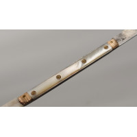 Coutellerie FIN COUTEAU PLIANT 18è DE VOYAGE  OR ET NACRE  DOUBLE LAME ARGENT ET ACIER - FRANCE FIN DU XVIIIè {PRODUCT_REFERENCE