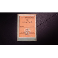 Cartouches classées 9,3x74R 10 CARTOUCHES BOITE CARTON ANCIENNE FABRICATION 1977 TCHEQUE NEROXIN  SOFT POINT 18.5g  SM-5 3.6g {P