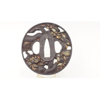 Art du Japon SOTEN TSUBA MARU GATA EN FER JAPON - SUKASHI SOTEN SCHOOL - EPOQUE EDO 1603/1868 {PRODUCT_REFERENCE} - 1