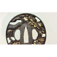 Art du Japon SOTEN TSUBA MARU GATA EN FER JAPON - SUKASHI SOTEN SCHOOL - EPOQUE EDO 1603/1868 {PRODUCT_REFERENCE} - 5