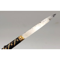 Coutellerie LUXUEUX COUTEAU PLIANT   GUERRE À LANGRES  18ème   OR ET ECAILLE  -  FRANCE XVIIIè {PRODUCT_REFERENCE} - 3
