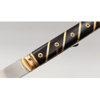 Coutellerie LUXUEUX COUTEAU PLIANT   GUERRE À LANGRES  18ème   OR ET ECAILLE  -  FRANCE XVIIIè {PRODUCT_REFERENCE} - 7
