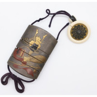 Art du Japon INRO À QUATRE CASES EN LAQUE SIGNÉ HAN'YUSAI (1804-1840) OJIME IVOIRE - JAPON EPOQUE EDO XIXè {PRODUCT_REFERENCE} -