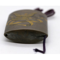 Art du Japon INRO À QUATRE CASES EN LAQUE SIGNÉ HAN'YUSAI (1804-1840) OJIME IVOIRE - JAPON EPOQUE EDO XIXè {PRODUCT_REFERENCE} -
