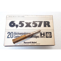 Cartouches classées 6,5X57R  BOITE DE 20 CARTOUCHES  RWS  T MANTEL CALIBRE 6.5 X 57 R SOFT POINT 10G.  154 GRAINS {PRODUCT_REFER