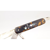 Coutellerie COUTEAU PLIANT DE POCHE MULTILAME ECAILLE ET NACRE LAMES ARGENT ET ACIER - FRANCE XIXè {PRODUCT_REFERENCE} - 13