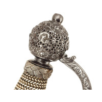 Armes Blanches FINE ET RICHE ÉPÉE À LA MOUQUETAIRE EN FER LAME GRAVÉE DEVISE RECTE FACIENDO NEMINEM TIMEAS  - FRANCE FIN DU XVII