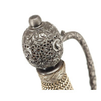 Armes Blanches FINE ET RICHE ÉPÉE À LA MOUQUETAIRE EN FER LAME GRAVÉE DEVISE RECTE FACIENDO NEMINEM TIMEAS  - FRANCE FIN DU XVII