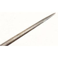 Armes Blanches FINE ET RICHE ÉPÉE À LA MOUQUETAIRE EN FER LAME GRAVÉE DEVISE RECTE FACIENDO NEMINEM TIMEAS  - FRANCE FIN DU XVII