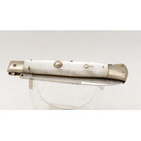 Coutellerie COUTEAU DE POCHE PLIANT OUVERTURE AUTOMATIQUE INOX PATENT  ANNEES 70'S {PRODUCT_REFERENCE} - 1