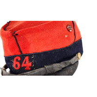 Militaria KÉPI TROUPE MODÈLE 1884 DU 64è RÉGIMENT D'INFANTERIE DATÉ 1912 - FRANCE PREMIÈRE GUERRE MONDIALE {PRODUCT_REFERENCE} -
