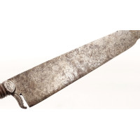 Coutellerie CURIEUX LONG STYLET DE CHASSE EN FER   FORTE LAME FLAMBOYANTE ET POINTE FLECHE HAMECON - FRANCE Fin XVIIIè XIXè {PRO