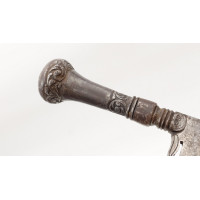 Coutellerie CURIEUX LONG STYLET DE CHASSE EN FER   FORTE LAME FLAMBOYANTE ET POINTE FLECHE HAMECON - FRANCE Fin XVIIIè XIXè {PRO