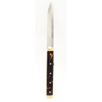 Coutellerie LUXUEUX COUTEAUX PLIANT DE COLLECTION  ÉCAILLE ET OR   LANGRES 18è GUERRE À DIJON - FRANCE XVIIIè {PRODUCT_REFERENCE