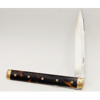 Coutellerie LUXUEUX COUTEAUX PLIANT DE COLLECTION  ÉCAILLE ET OR   LANGRES 18è GUERRE À DIJON - FRANCE XVIIIè {PRODUCT_REFERENCE