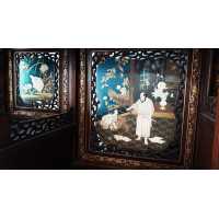 Art du Japon MEUBLE JAPONAIS EPOQUE MEIJI PANNEAUX INCRUSTATION NACRE ET IVOIRE {PRODUCT_REFERENCE} - 9
