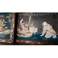 Art du Japon MEUBLE JAPONAIS EPOQUE MEIJI PANNEAUX INCRUSTATION NACRE ET IVOIRE {PRODUCT_REFERENCE} - 7