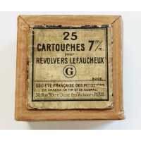 Cartouches Collection BOITE MUNITIONS CALIBRE 7MM A BROCHE  REVOLVER LEFAUCHEUX  SFM GEVELOT & GOUPILLAT XIXè {PRODUCT_REFERENCE