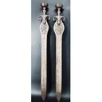 Armes Blanches INDE 19è   PAIRE DE SABRES PAHARI    COBRA SWORD KOFTGARI  TULWAR TAWAR PULWAR INDIA XIXè {PRODUCT_REFERENCE} - 1