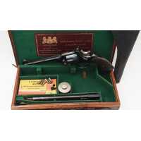 Armes de Poing REVOLVER DE TIR   WEBLEY TARGET MODEL 1896   EN VALISE CUIR  CALIBRE 455 / 450  &  22 Morris 297/230  - GB XIXè {