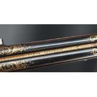 Armes Longues LUXUEUX FUSIL DOUBLE À SILEX D'UN BARON POLONAIS CLAN POBOG  COULAUX STRASBOURG 1799 / 1800 - FRANCE DIRECTOIRE {P